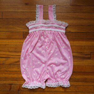Candlestick - Toddler Girl's VTG 70's Light Pink with White Polka Dots Romper